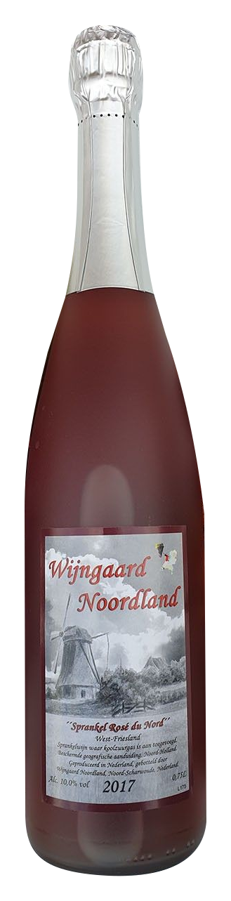 Fles Sprankelwijn rosé du Nord van Wijngaard Noordland